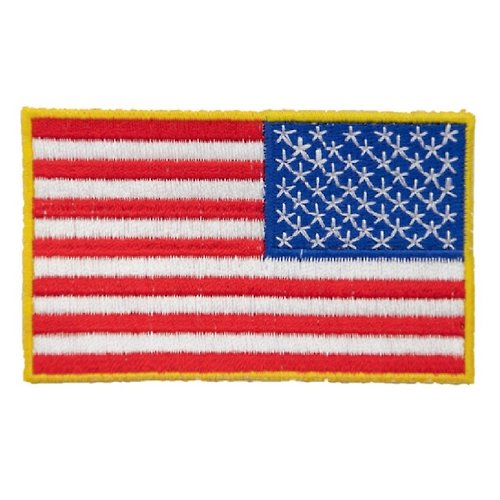 A-ONE 美國國旗反向 刺繡貼布 (含背膠) 熨燙貼布 布貼 布章 補丁貼布