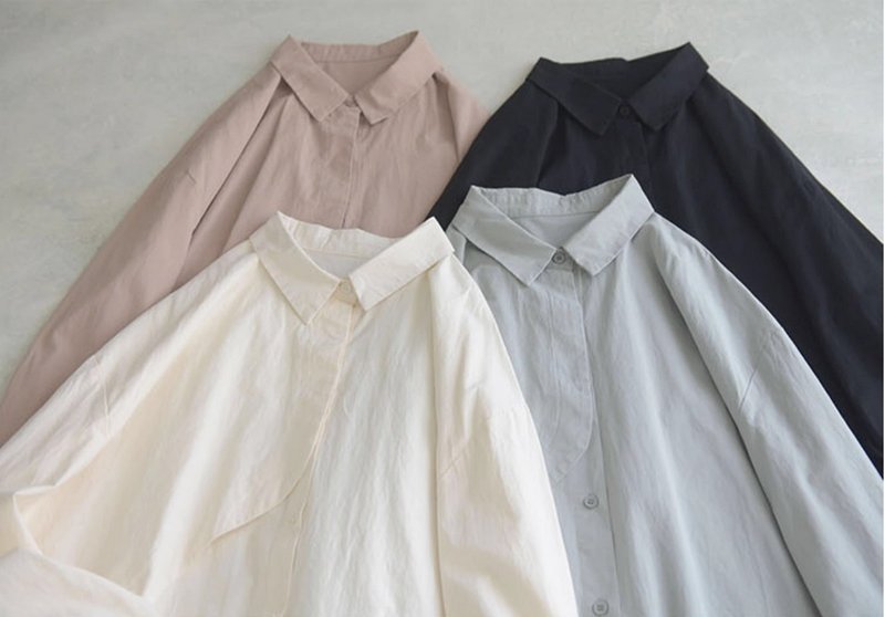 【Morori Hai】Three-dimensional cut loose long shirt (pre-order) - Women's Shirts - Cotton & Hemp Pink