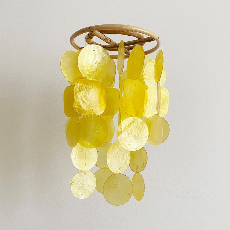 DIY-KIT | Moroccan Gelato-Yellow-Circle, Square| Shell Wind Chime Mobile |#0-367 - 其他 - 貝殼 黃色