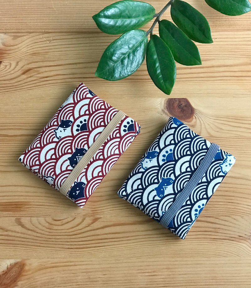 Single studio limited production l cat pattern Taiwan cotton pocket wallet - กระเป๋าสตางค์ - ผ้าฝ้าย/ผ้าลินิน 