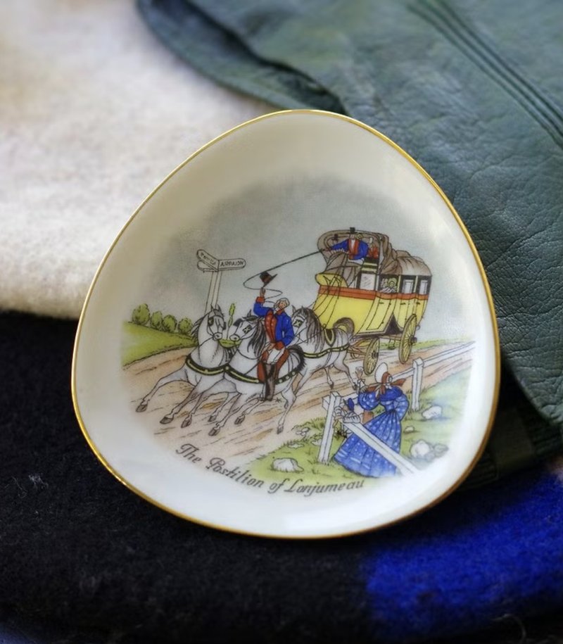 老雜貨古董 古典 陶瓷 小碟子 小盤子 Vintage w118 - 其他 - 其他金屬 金色