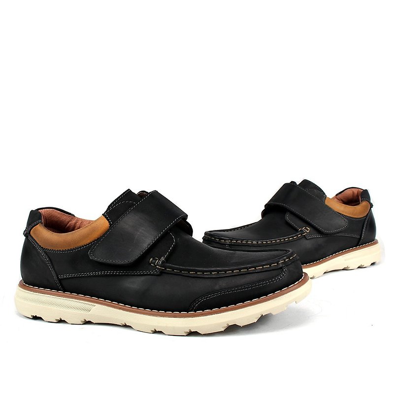 Sixlips functional lightweight leather devil felt kangaroo shoes black - Men's Casual Shoes - Genuine Leather Black