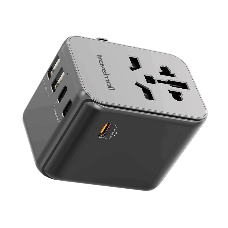 瑞士Travelmall 65W PD全球高效能5個 USB接口旅行轉換插座 - 科技小物 - 塑膠 黑色