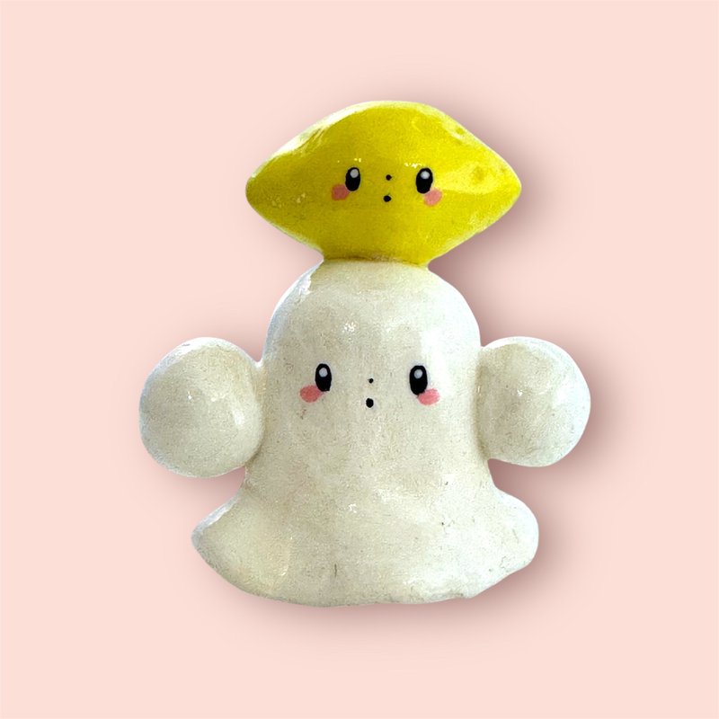 ぱむっこおばけ　レモンおばけちゃん - 公仔/玩偶 - 黏土 白色