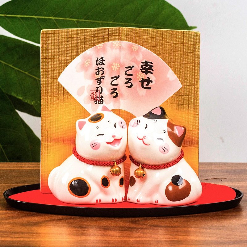 Japanese Kyoto Dragon and Tiger Works to Bring Good Luck and Blessings Japanese Style Cat Face Sticker Ceramic Desktop Creative Ornaments Birthday Gift - Items for Display - Pottery 