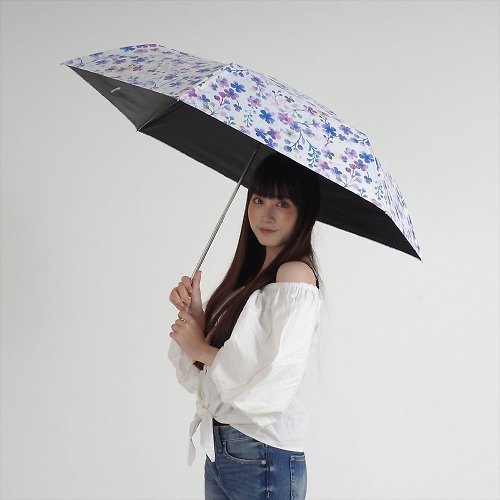 Nifty Colors Nifty Colors - 日本遮光防風淡紫色花迷你摺疊雨傘
