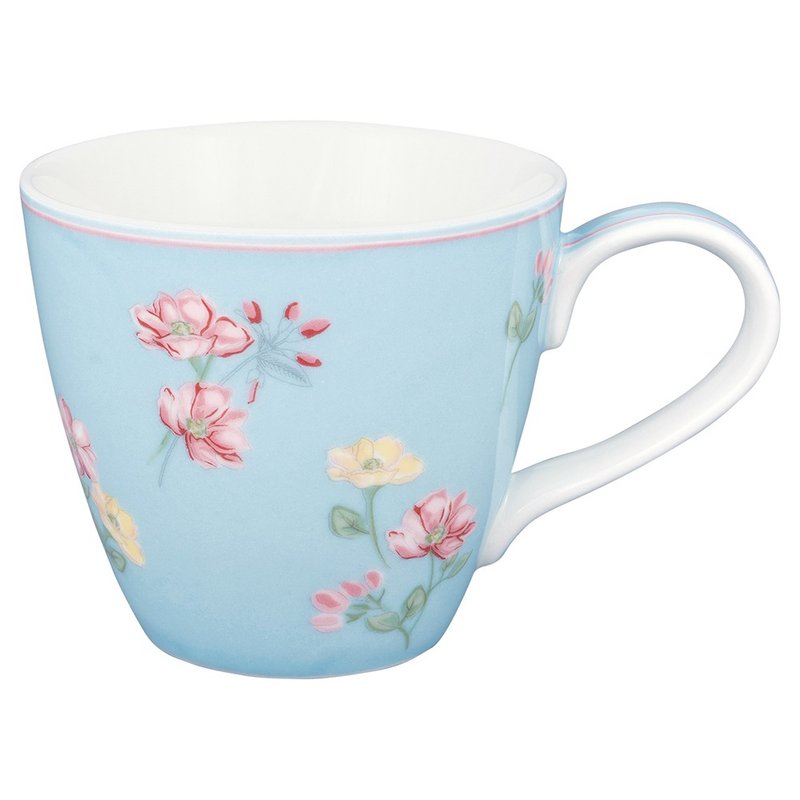 【新品】丹麥GreenGate Lianca pale blue 馬克杯 - 咖啡杯/馬克杯 - 陶 藍色