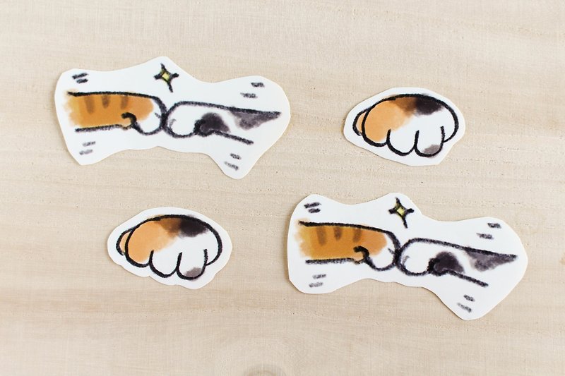 Hand Clipping Paper - Cat Hand Cat Foot - Stickers - Paper Multicolor