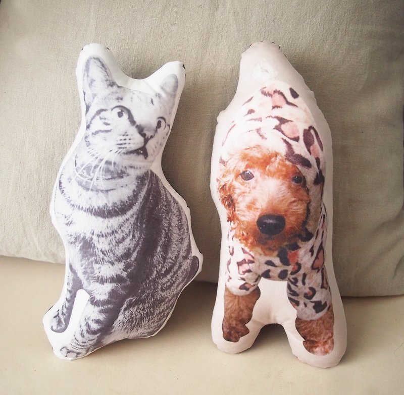 寵物仿真造型抱枕訂製 客製化禮物 寵物紀念 - 枕頭/咕𠱸 - 其他材質 多色