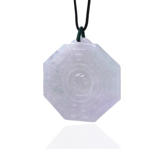 瓔珞珠寶盒 E.L.Jewelry Box 【擋煞避邪】冰種紫羅蘭翡翠八卦項鍊 | 天然緬甸玉A貨翡翠|送禮
