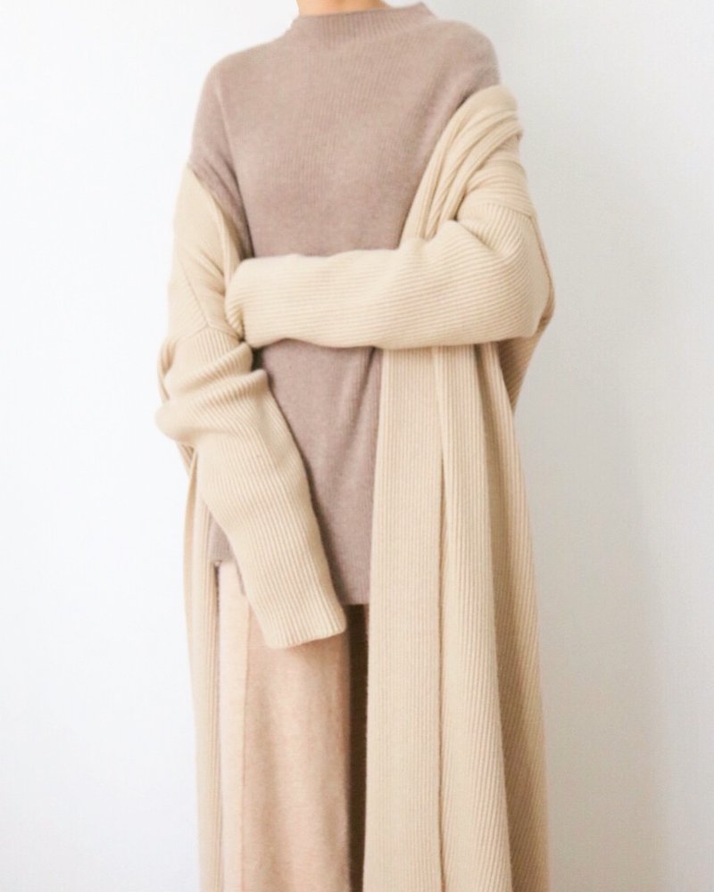 Forme Sweater- 半高領高含量80%喀什米爾羊毛長毛衣 多色可選 - 毛衣/針織衫 - 羊毛 