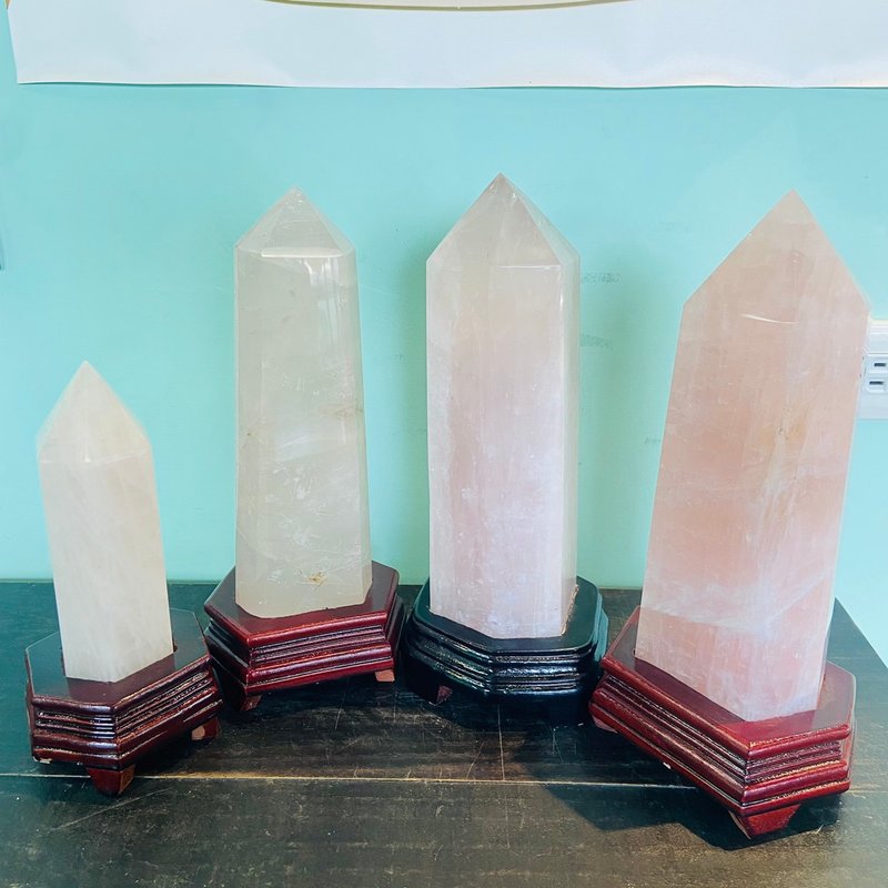 粉水晶柱 愛情之石 增加人緣 招桃花 (共四款) - 擺飾/家飾品 - 水晶 粉紅色