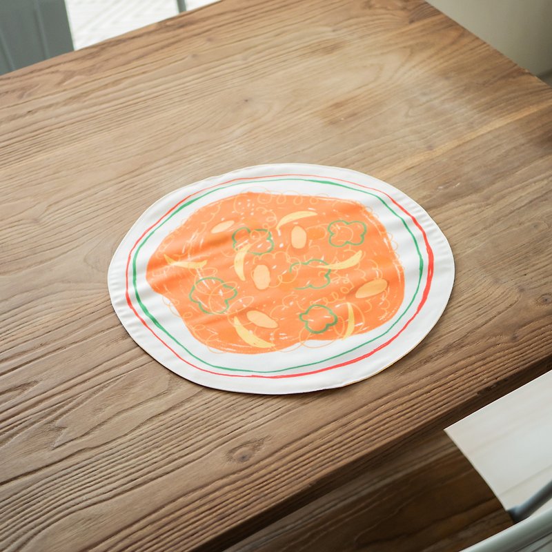 防潑水餐墊 桌巾 番茄香腸義大利麵