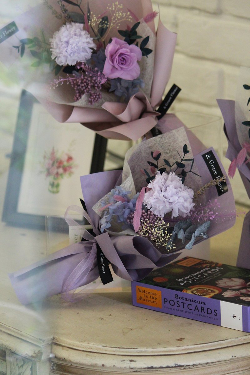 摯愛母親節的頂級浪漫-永生康乃馨單隻小花束 - 乾花/永生花 - 植物．花 紫色