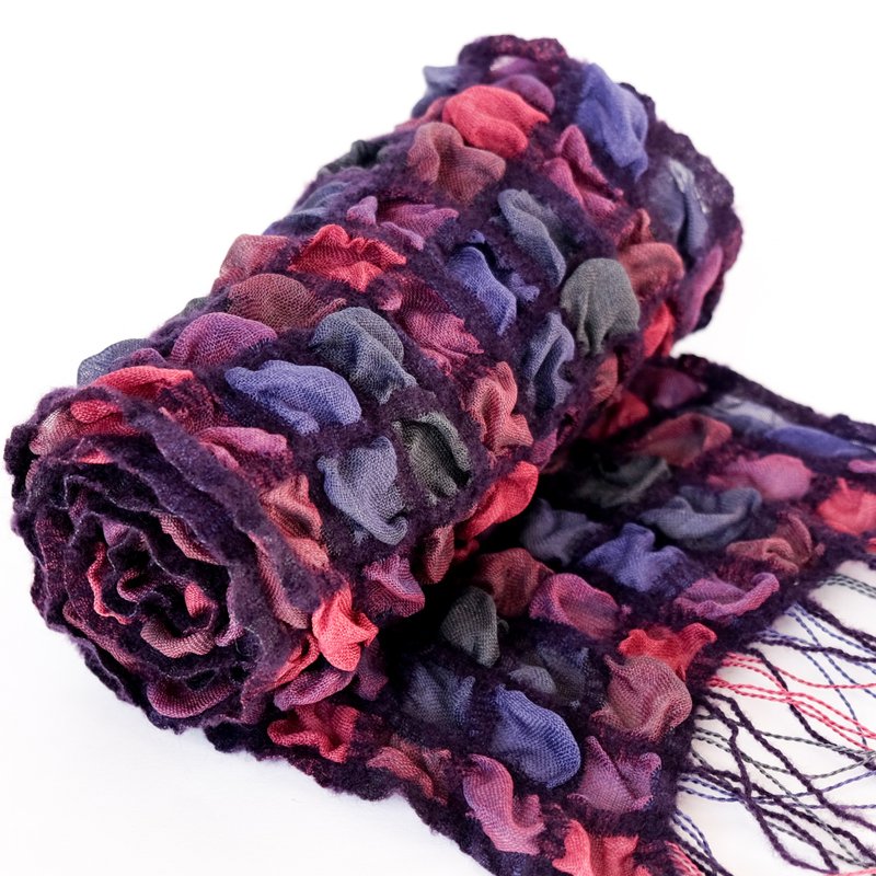 Silk Hand-woven silk stole [Saiun 10] - Knit Scarves & Wraps - Silk 