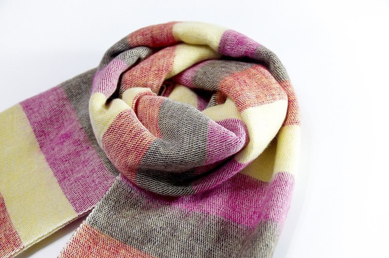 Shawl/knit scarf/hand-woven scarf/pure wool scarf/pure wool shawl-simple fashion candy - Scarves - Wool Multicolor