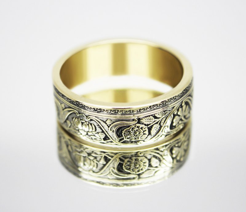 India Coin Ring British George V King Emperor 1 Rupee 1921 (Replica) coin rings - 戒指 - 其他金屬 