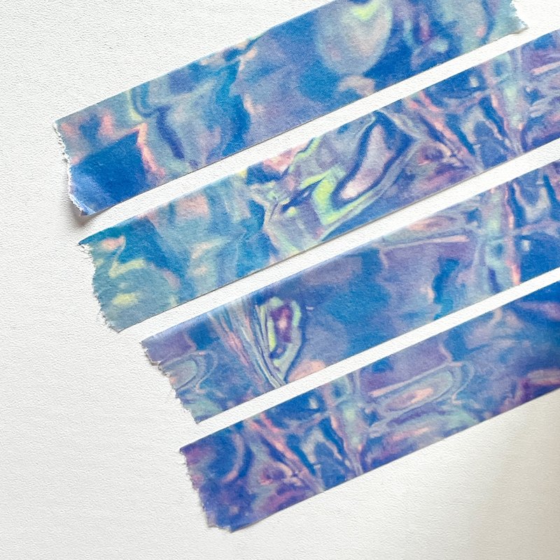 hologram masking tape - 紙膠帶 - 紙 藍色