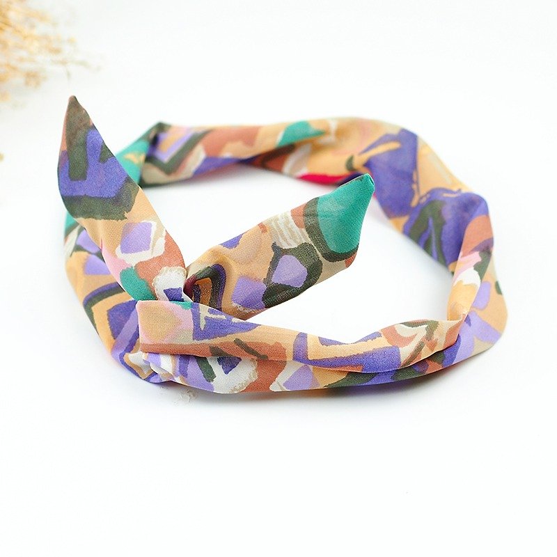 Maverick Village Calf Village Handmade Hairpin Aluminum Hair With Multiple Style Headband Ancient Retro Abstract {Colorful Color Palette} 【A-68】 - Hair Accessories - Silk Multicolor