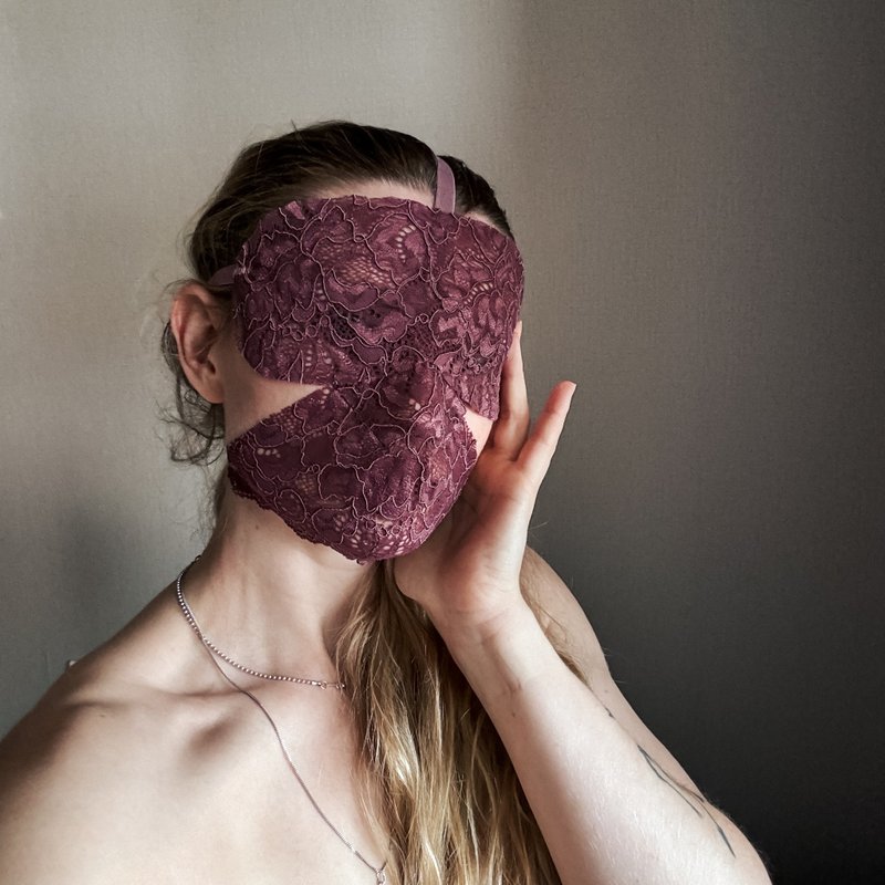 Face and Eye sexy mask - Fetish Blindfold mask - Sexy Eye mask - 眼罩 - 壓克力 紫色