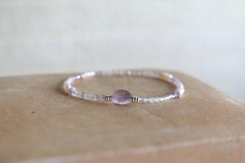 June Birthstone Pearl Bracelet Amethyst Purple Jade - After the rain, the sky will shine - - Bracelets - Gemstone Purple