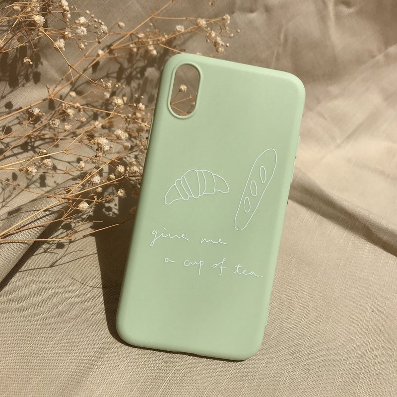 Give me a cup of tea phone case - เคส/ซองมือถือ - พลาสติก สีเขียว