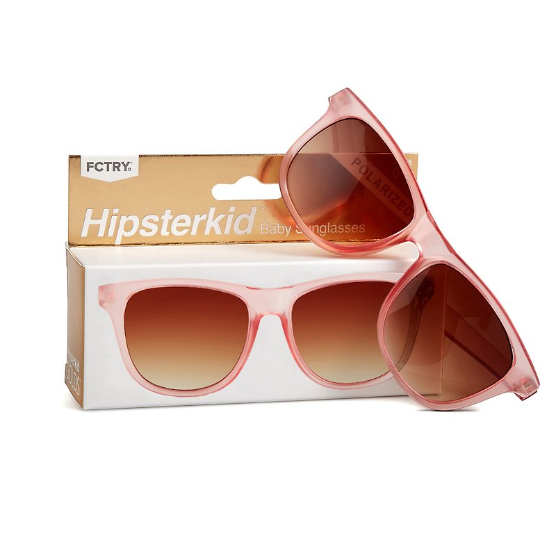 American Hipsterkid Anti-UV Polarized Sunglasses for Infants and Children (with Strap) - Luxurious Rose - แว่นกันแดด - พลาสติก สึชมพู