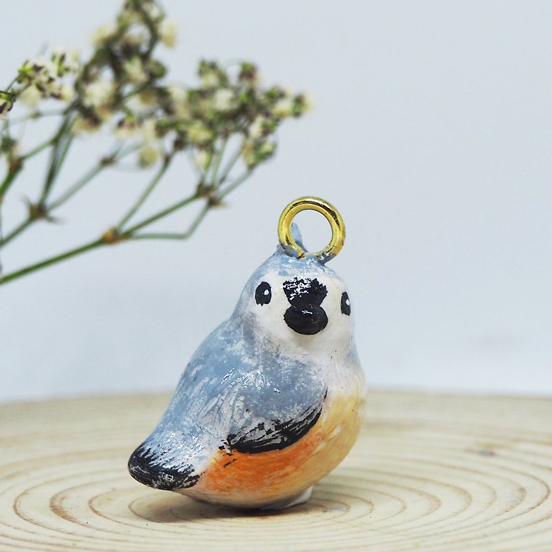 Tufted Titmouse handmade necklace - Chokers - Clay 