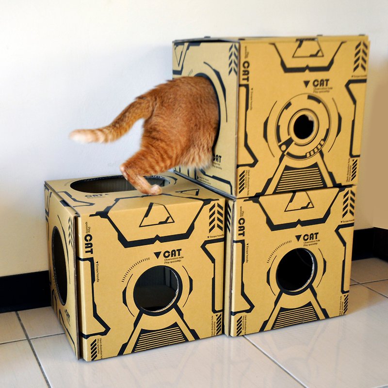 cat space capsule cat space cat house paper cat house combination cat house - Scratchers & Cat Furniture - Paper Khaki