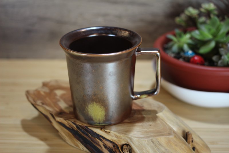 【送禮好物】240ml 柴燒古銅金 方韻杯 咖啡杯 台灣鶯歌製 - 咖啡杯/馬克杯 - 瓷 