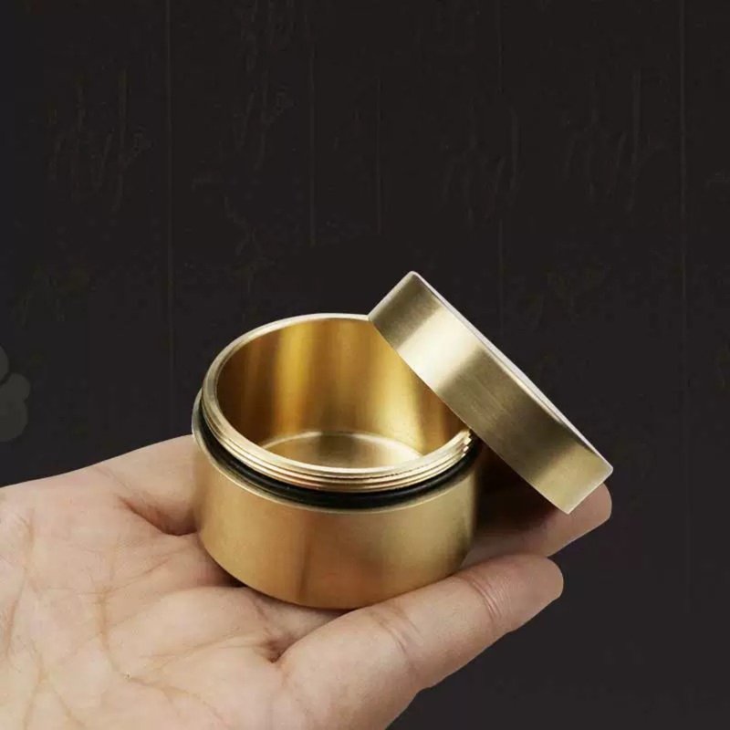 Brass mini pet urn, pet memorial box, tooth hair storage bin, cat dog memorial - Other - Copper & Brass 