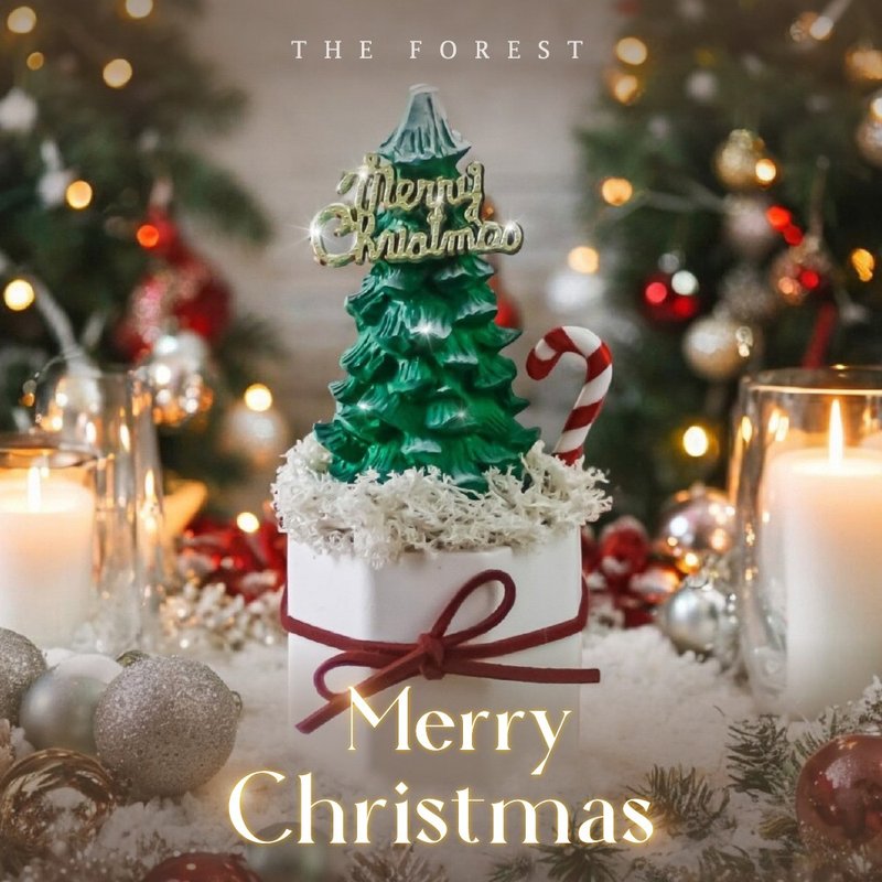 Make wishes Nordic Forest Mini Christmas Tree Diffuser (free 5ml fragrance oil) - น้ำหอม - วัสดุอื่นๆ สีเขียว