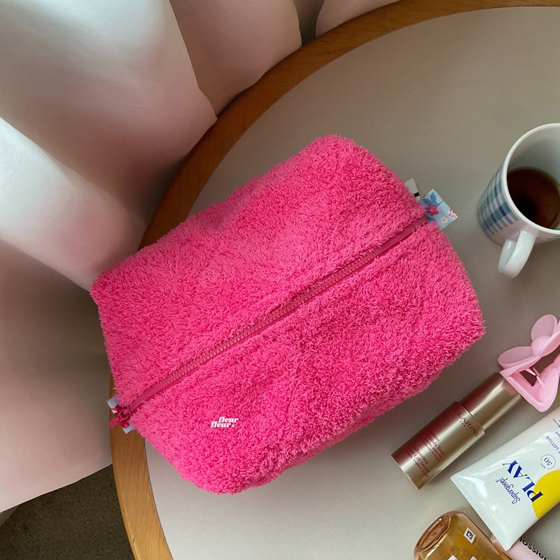 Lady Pink Terry Pouch - 化妝包/收納袋 - 棉．麻 多色
