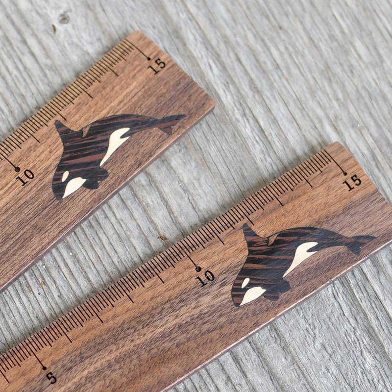 15cm Wooden Ruler - Killer Whale - Other Writing Utensils - Wood Brown