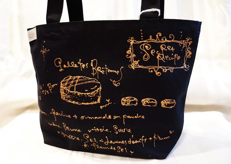 Direct drawing tote bag (Galette Bretonne) - กระเป๋าถือ - ผ้าฝ้าย/ผ้าลินิน 