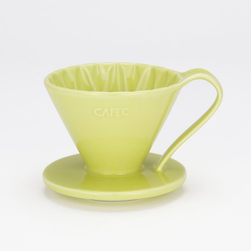 CAFEC 日本手沖咖啡器具 【熱銷補貨】日本CAFEC 花瓣型陶瓷濾杯-黃色 / 共2款