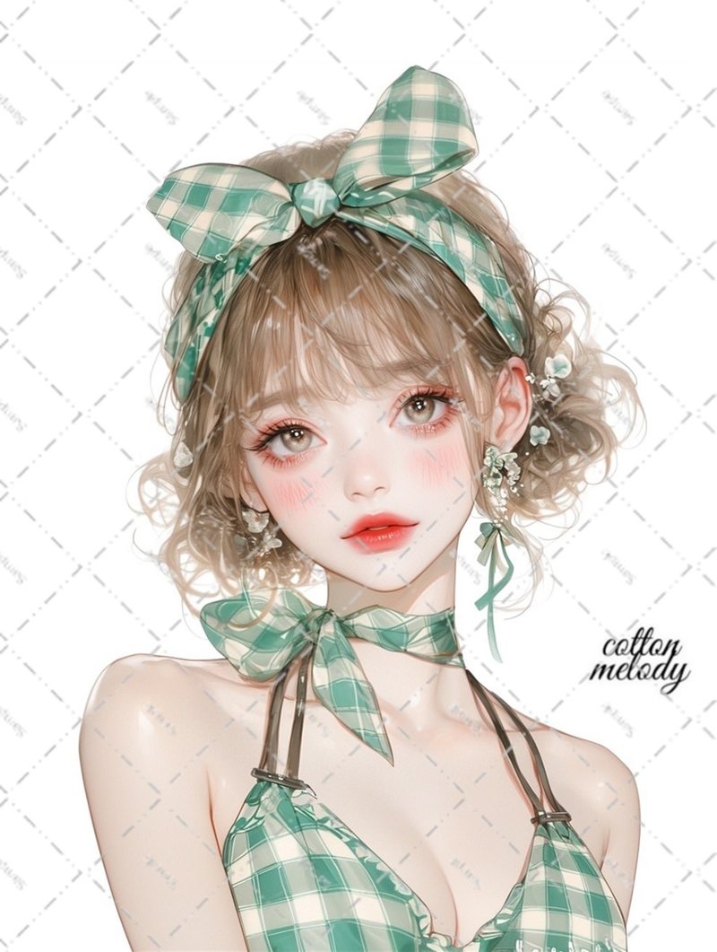 original sticker no.6427 人物ステッカー オリジナルステッカー 人物ステッカー 女の子ステッカー オリジナル人物ステッカー - 貼紙 - 紙 