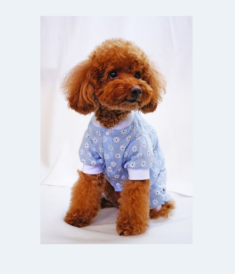 舒適居家服(藍) - 寵物衣服 - 棉．麻 藍色