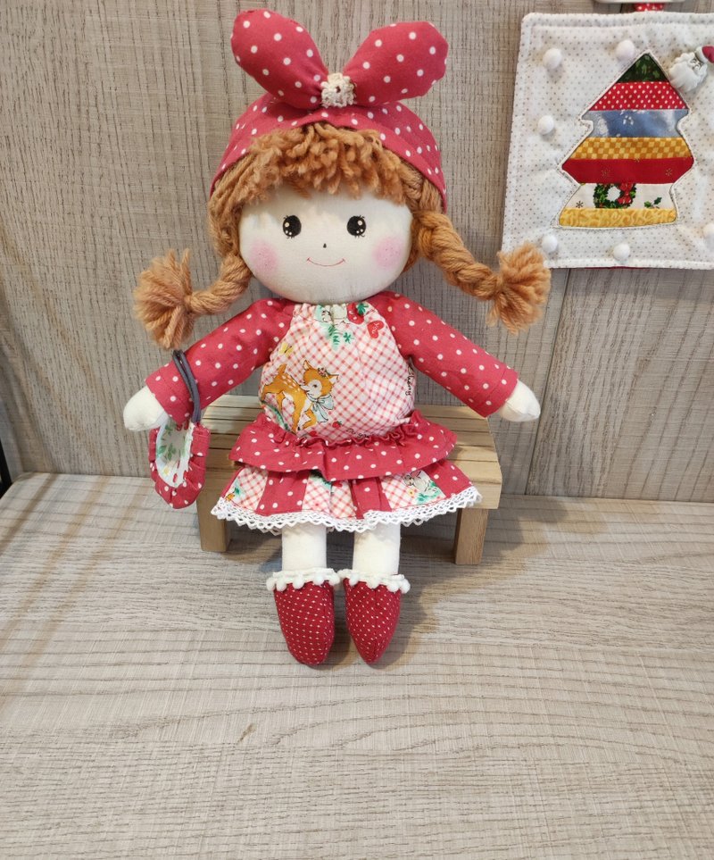 貝妮31CM手作鄉村娃娃-聖誕派對裝 - 公仔/玩偶 - 棉．麻 