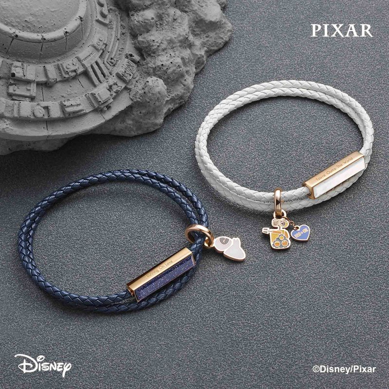 Disney Special Wall-E & Eve Customized Leather Bracelet (8 Colours) - Bracelets - Genuine Leather Blue