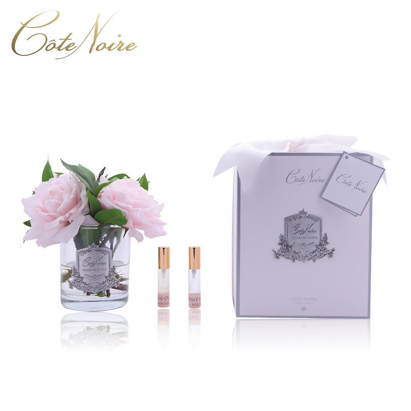法國 Côte Noire 蔻特蘭 英國皇家粉紅玫瑰香氛花透明瓶 - 香薰/精油/線香 - 其他材質 