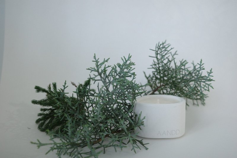 The Pond Candle | 冷杉森林 | 手工水泥香氛蠟燭 - 香氛蠟燭/燭台 - 水泥 白色