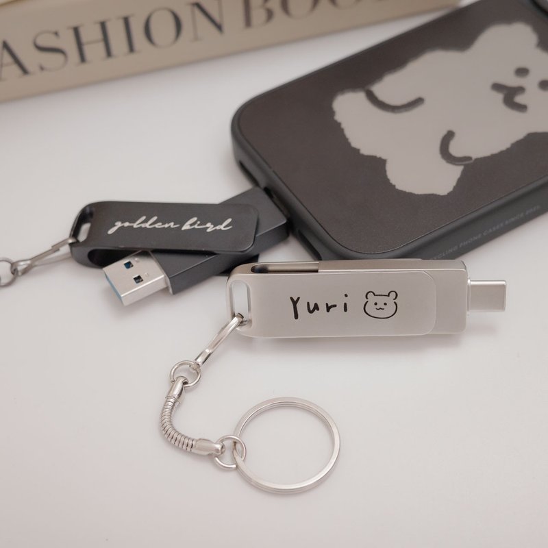 Christmas Gift Customization Dual Use USB Swivel Flash Drive Type-A Type-C Laptop - อื่นๆ - โลหะ 