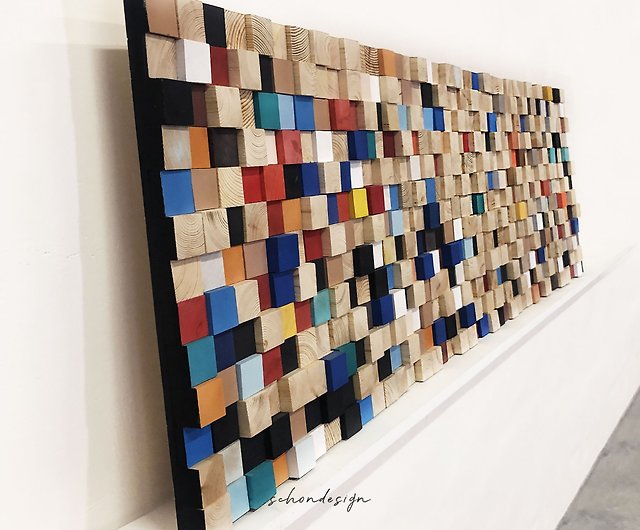 Minimal Wall Decoration. Natural Wood Color With Colorful Accents. Big  Sculpture - Shop Schondesign Wall Décor - Pinkoi