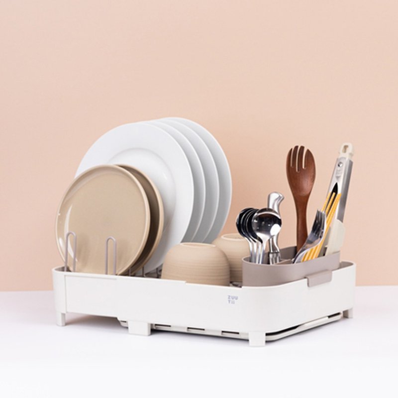 加拿大 ZUUTii  可伸縮碗盤瀝水架 - 盤子/餐盤 - 塑膠 白色