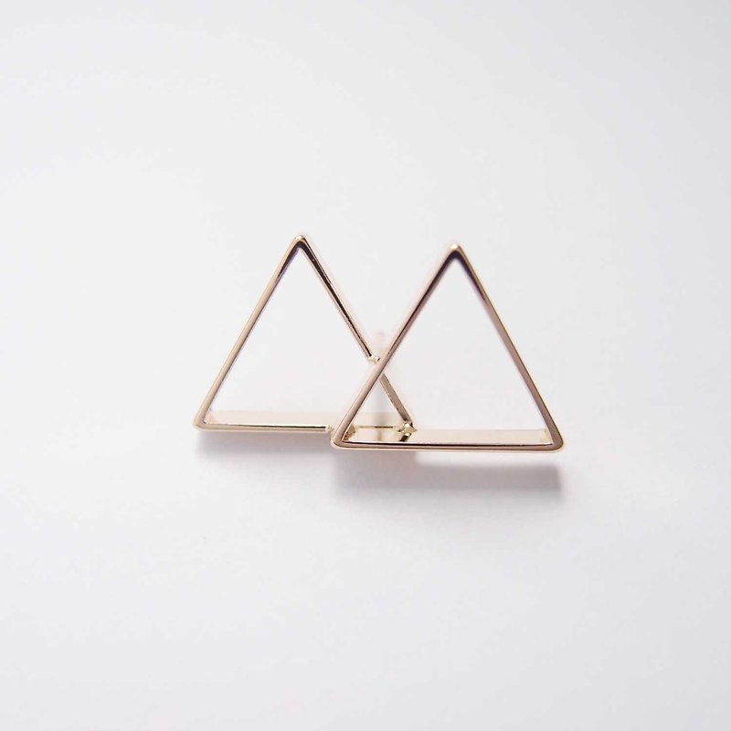 Two mountains metal brooch - Brooches - Other Metals Gold