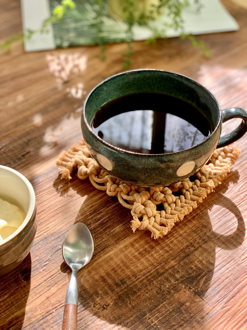 【 Macrame DIY 材料包】 莫蘭迪杯墊/置物墊 - 編織/刺繡/羊毛氈/縫紉 - 棉．麻 