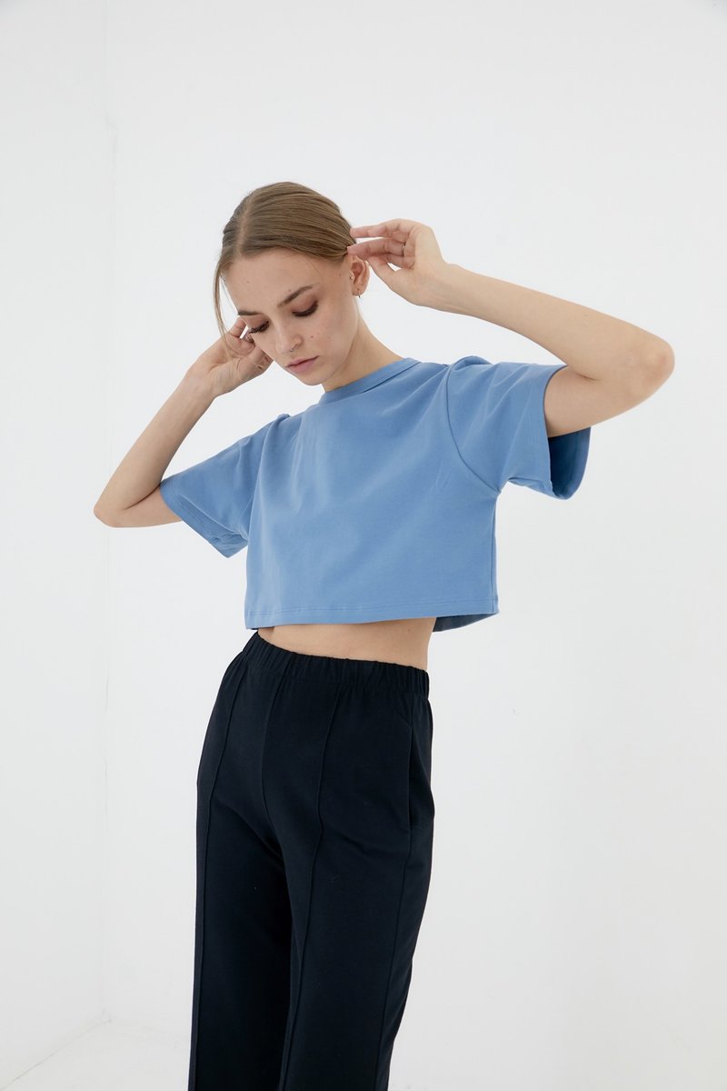 WEST crop tee - 女 T 恤 - 棉．麻 多色
