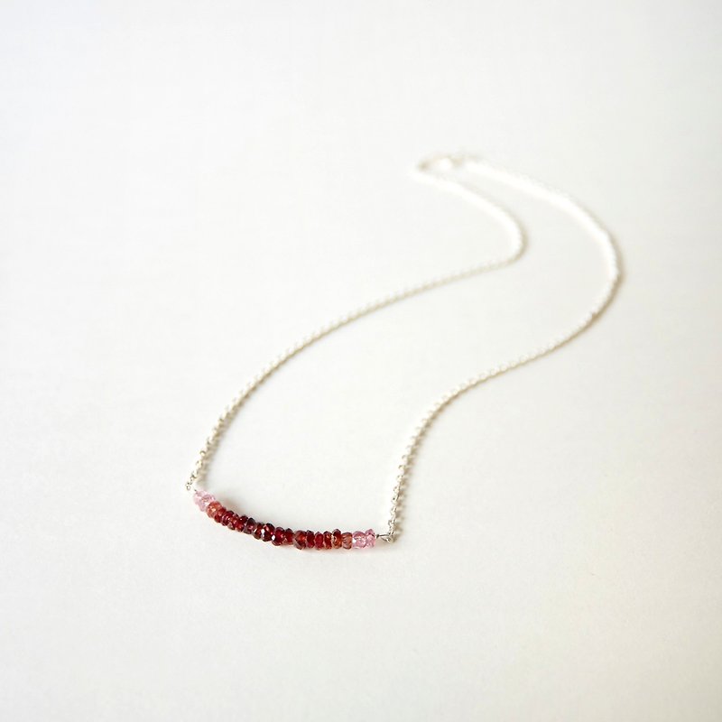 Handmade DarkRed Gradient Spinal Necklace - Necklaces - Gemstone 