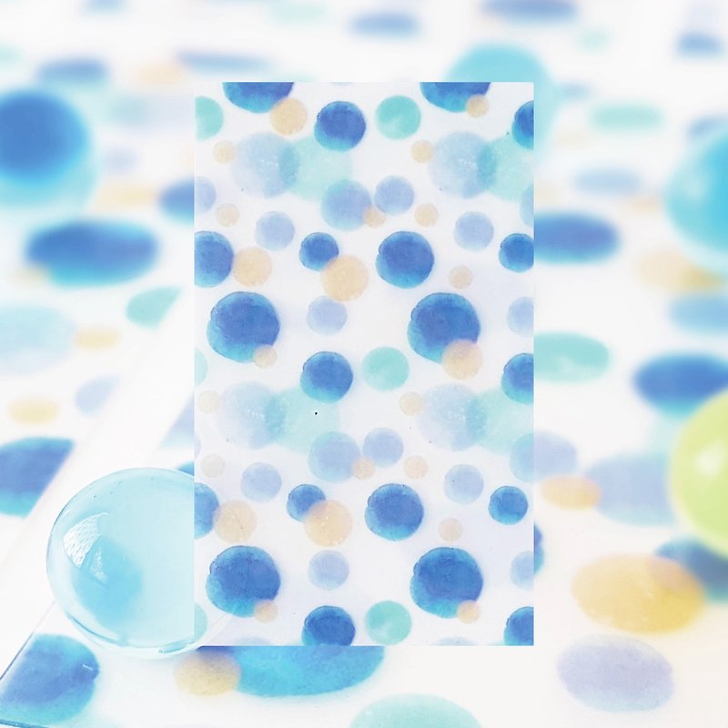 水玉分裝片 - 水族館藍 - 紙膠帶 - 塑膠 藍色